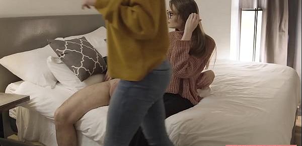  Pretty small tits teen banged by a perverted stepdad
